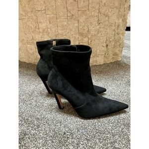 Good American Women's High Heel Booties Black Boots Suede‎ Size 5